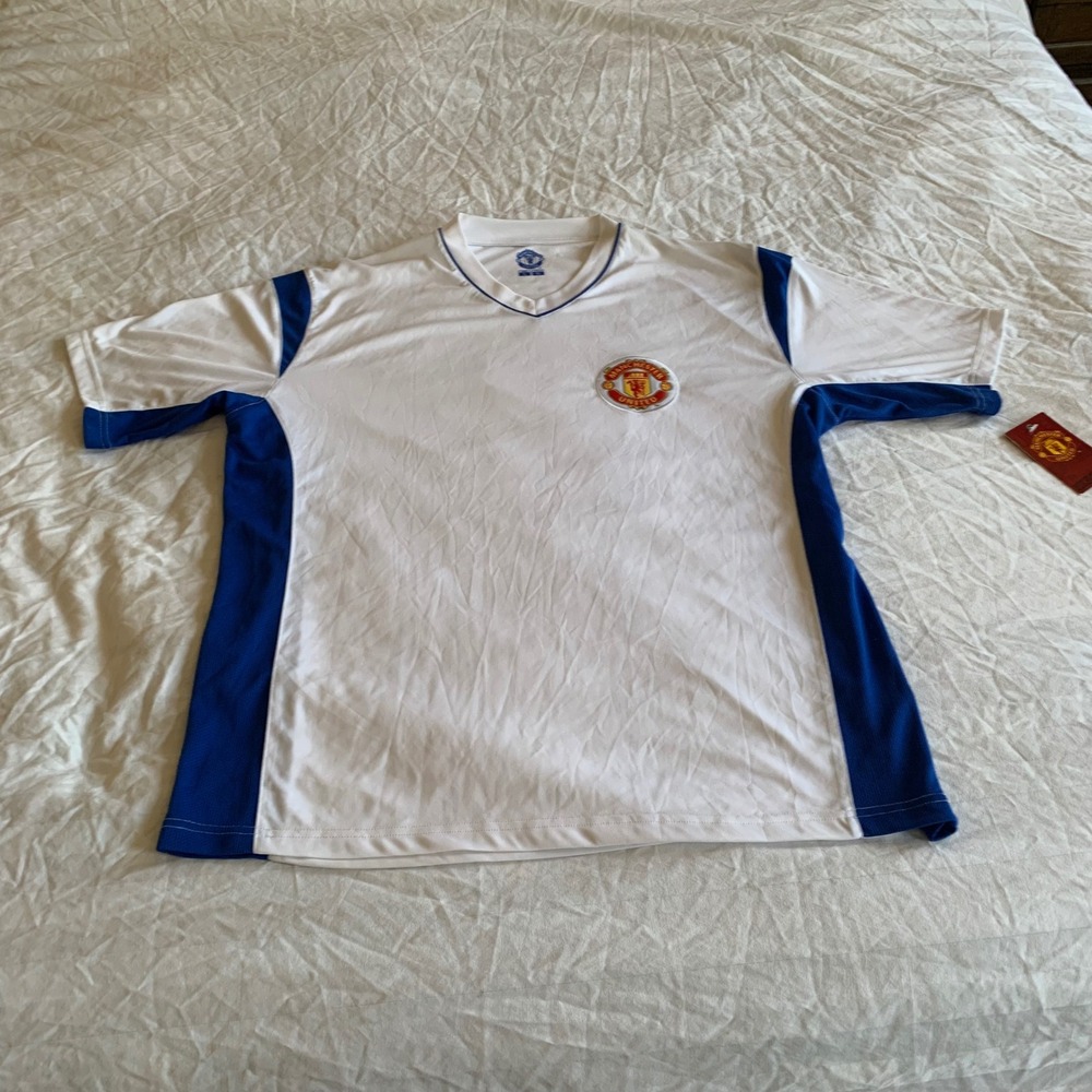 Manchester United Size L Jersey White Blue UMAAFS00001 Official Merchandise